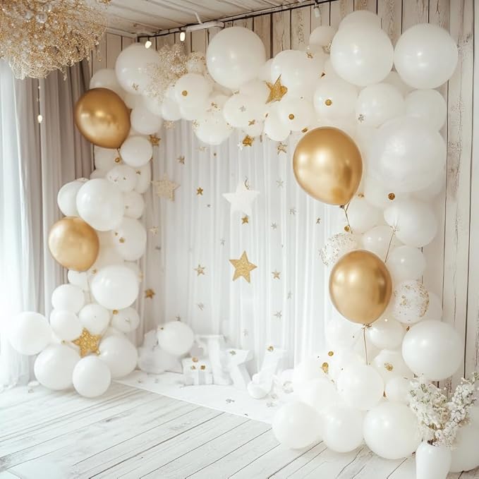 White Balloons, 60 PCS White Balloons 12 inch Latex Balloon for Birthday Party Decoration, Wedding, Baby Shower, Anniversary, Bridal Shower, Holiday Decoration and Balloon Garland