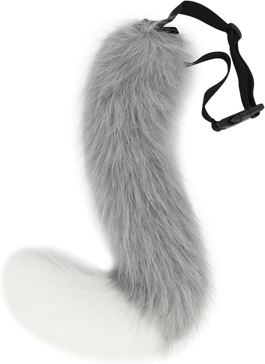 Faux Fur Fox Wolf Tail Animal Dog Furry Tails for Halloween Party Cosplay Accessory