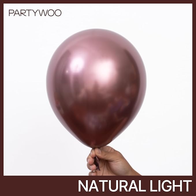 PartyWoo Copper Balloons 50pcs 12 Inch Bronze Metallic Brown Latex Helium Balloons for Graduation Boy Baby Shower Gender Reveal Bride Shower Wedding Anniversary Birthday Party Decorations Brown-G133