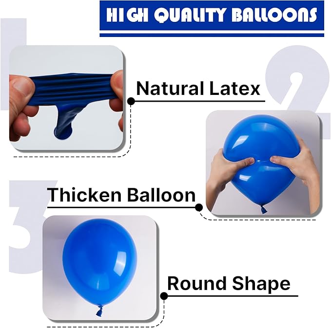 PartyWoo Royal Blue Balloons 50pcs of 12 Inch Dark Blue Latex Balloons for Wedding Baby Shower Gender Reveal Anniversary Graduation Under The Sea Men Birthday Bachelorette Party Decorations Blue-Y5