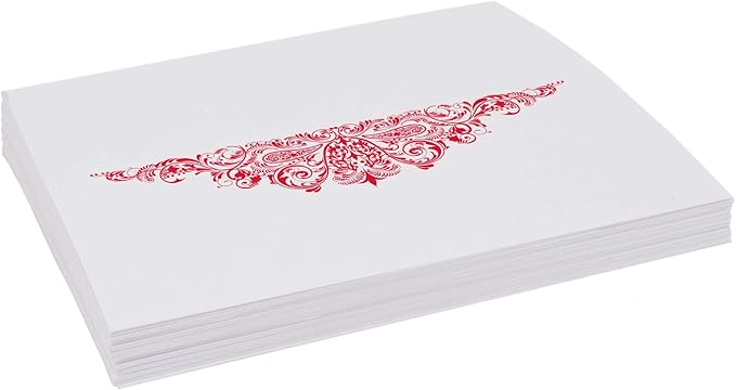 Paisley Place Cards, Ruby Red (Choose Color), Set of 150, Pre-cut and Scored - Wedding, Party, Dinner, and Special Events - Made in the USA