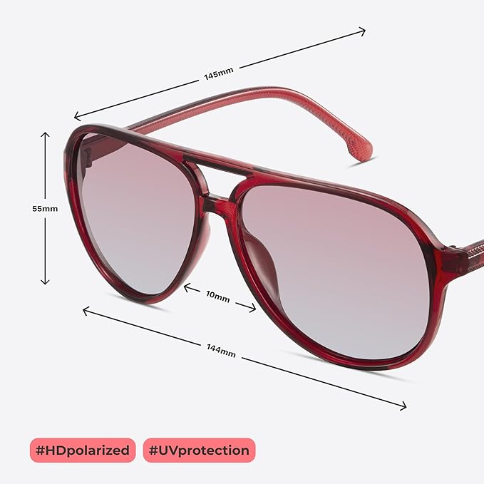 livho Trendy Polarized Aviator Sunglasses Women Men, Retro Sun Glasses for Women Men 2025, Oversized UV Protection Shades