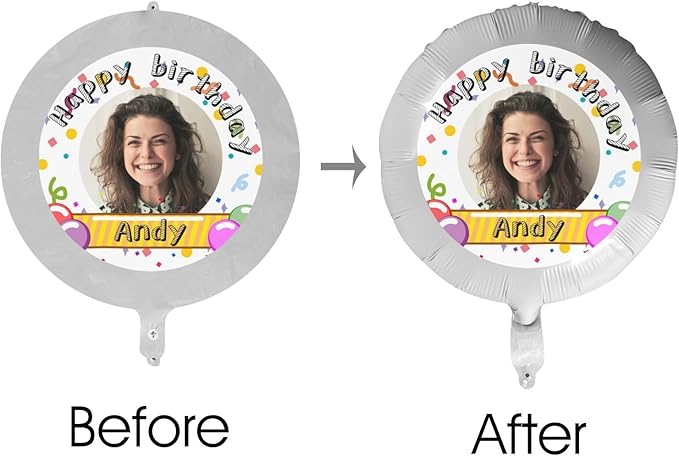 Custom Balloons Photo Text Party Personalized Picture Balloons with logo Names Balloons First Birthday, Birthday Party, 16 years old Party, Christmas Party Balloon With Stand and Pump