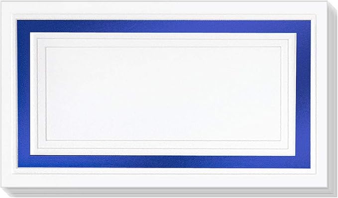 PaperDirect White Cover Stock Place Cards with Dark Blue Foil Border, 400-Pack