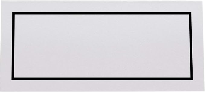Single Line Border Printable Place Cards, Black (Choose Color), Set of 150 (25 Sheets), Laser & Inkjet Printers - Wedding, Party, Dinner, and Special Events - Made in the USA