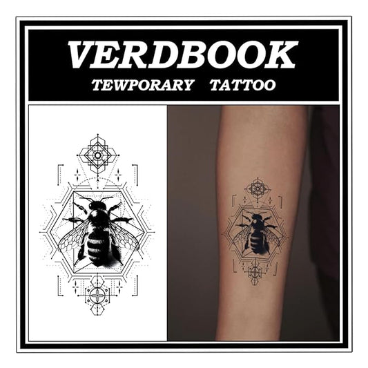 Waterproof Temporary Tattoos: 2-Sheet Tattoo Kit with Realistic Body Stickers, Semi-Permanent Tattoos for Adults Lasting 7-15 Days – Safe for Men & Women, Hexadrone