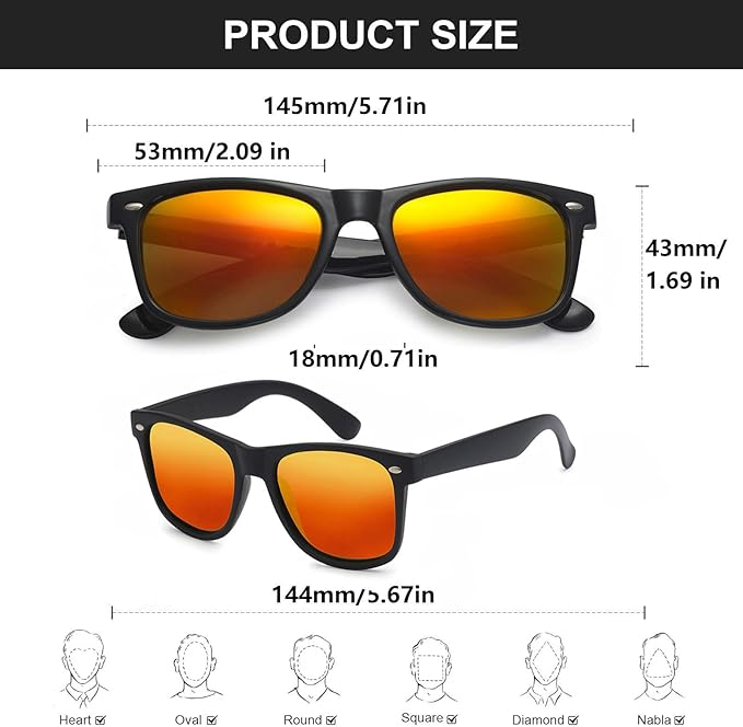 Fsmiling Black Sunglasses Bulk Adult Party Sunglasses 80s Sunglasses Pack for Men Women Party Favors -10Pack