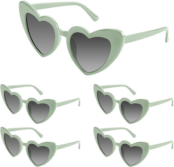 5/10/20 Pack Heart Sunglasses Bachelorette Vintage Heart Shaped Glasses for Wedding Bridesmaid Party Favor