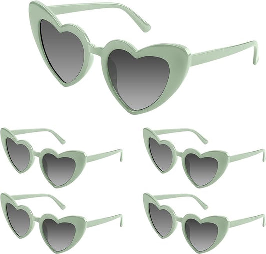5/10/20 Pack Heart Sunglasses Bachelorette Vintage Heart Shaped Glasses for Wedding Bridesmaid Party Favor