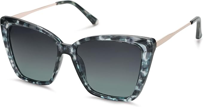 SOJOS Trendy Polarized Sunglasses For Women Retro Womens Oversized Square Cat Eye Sun Glasses UV Protection SJ2206