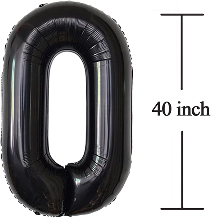 Black 60 Number Balloons Giant Jumbo Foil Mylar Helium Balloons Party Decoration Supplies Balloons Great for Women Men 60th Birthday or 60th Any Anniversary Parties Events