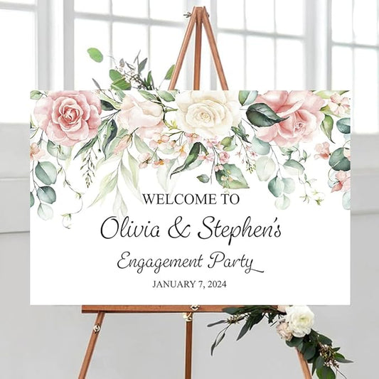 Personalized Engagement Welcome Sign, Engagement Party Sign, Engagement Decor, Engagement Decorations, Engagement Sign, Engaged Sign, Engaged Welcome Sign UNIPROSIGNS #20