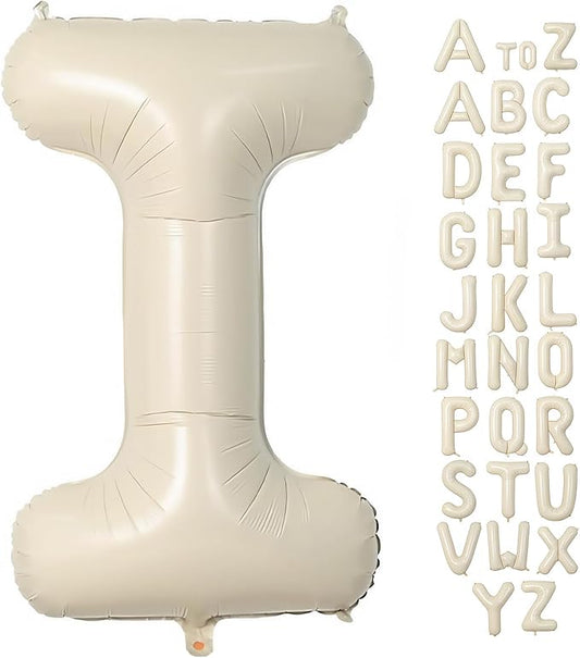 Cream Letter I Balloons,40 Inch Balloons Letter I Mylar Helium Large I Balloon for Birthday Party Anniversary Decorations