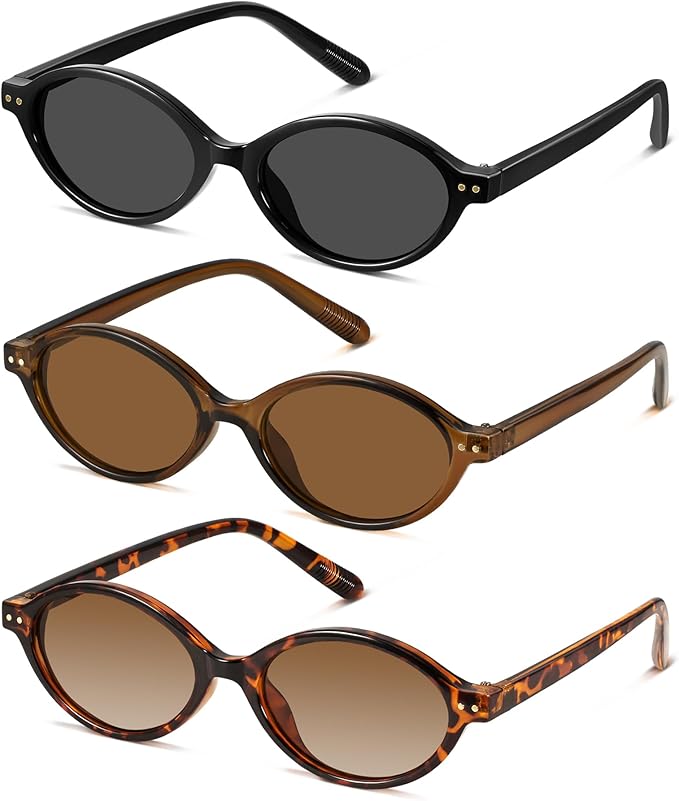 GRFISIA Retro Oval Sunglasses Womens Small Trendy Sun Glasses Sunnies UV400 Protection