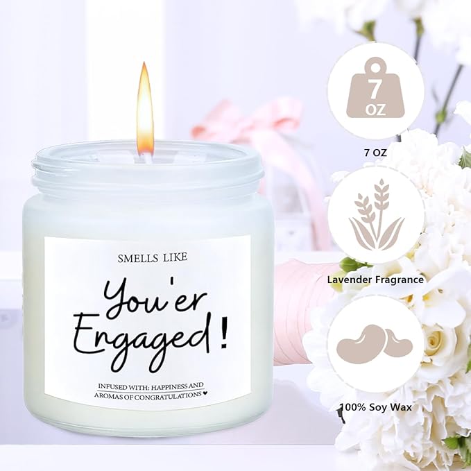 Engagement Gifts for Couples Her Engagement Party Decorations Gift for Couple Wine Bag Scented Candles Set Pairs Well with Getting Engaged Gifts Wine Bottle Bag