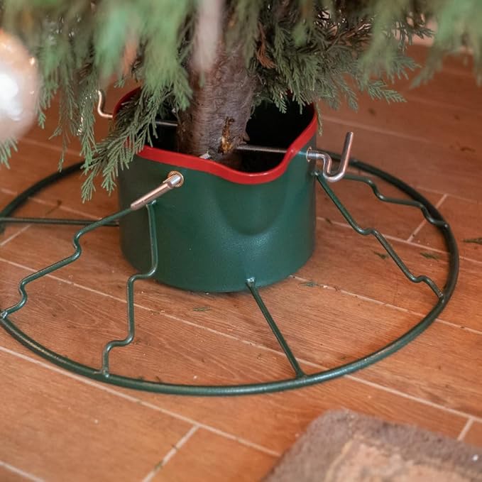 Yard Butler Santa's Helper Easy Fill - Easy to Use & Assemble Christmas Tree Stand - Durable & Sturdy Stand Made with Anti-Rust Steel - Beautiful Addition to Holiday Decor - 6' to 11' Trees - Green