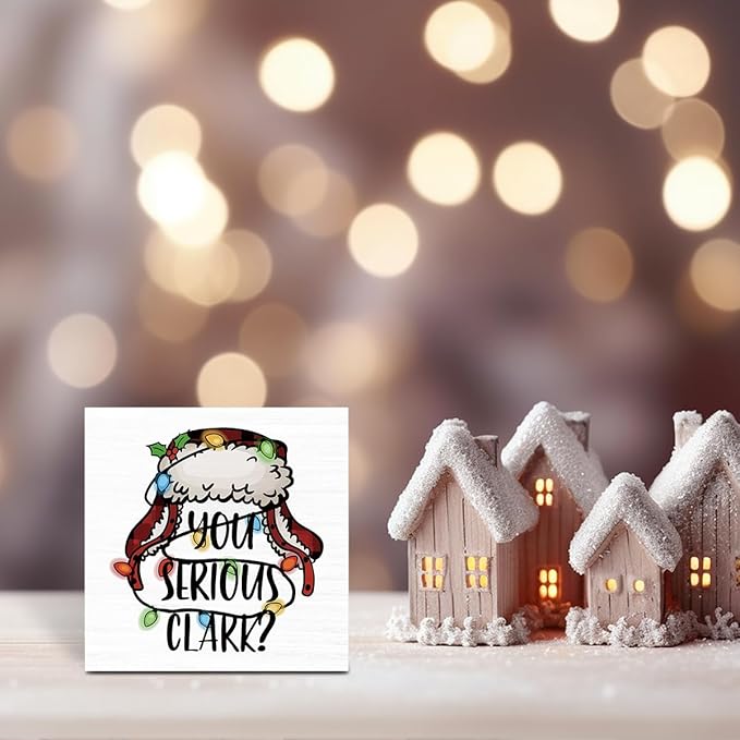 Christmas Vacation Decorations, Christmas Holiday Decor for Home Bathroom, Merry Xmas Holiday Movie Decor, Funny Xmas Vacation Decorations for Office 5 x 5 Inch