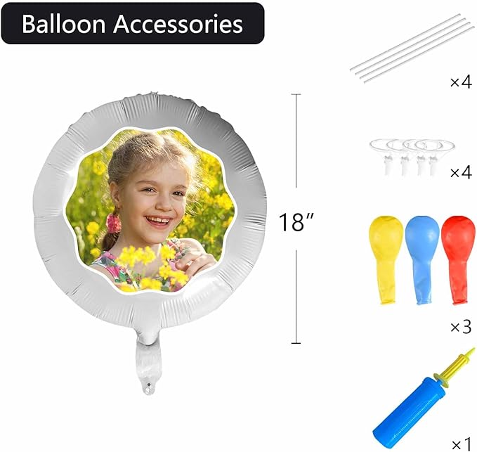 DIYKST Custom 18" Balloons with Logo Personalized Balloon with Photo Text Face on Balloon Design Your Own Balloons
