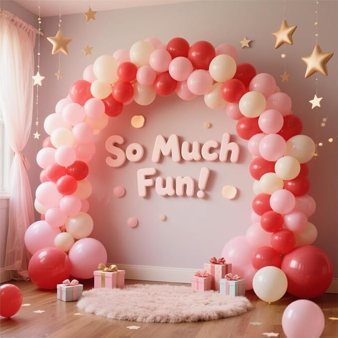 Red Balloons 100 Pack, 12 Inch Latex Helium Dark Red Balloons Garland for Elegant Birthday Wedding Baby Shower Graduation Arch Party Decorations