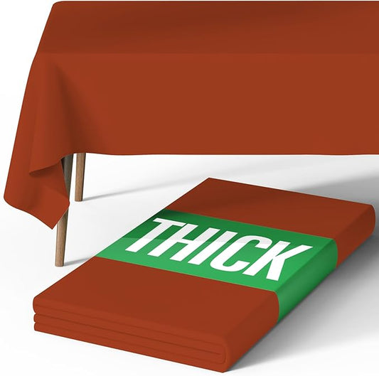 Pureegg Rectangle Table Cloth 60" x 84" – Fall Thanksgiving Tablecloth Offers Reusable & Washable Protection, Ideal for Outdoor Party, Picnic, Wedding, Banquet and Birthday, Rust