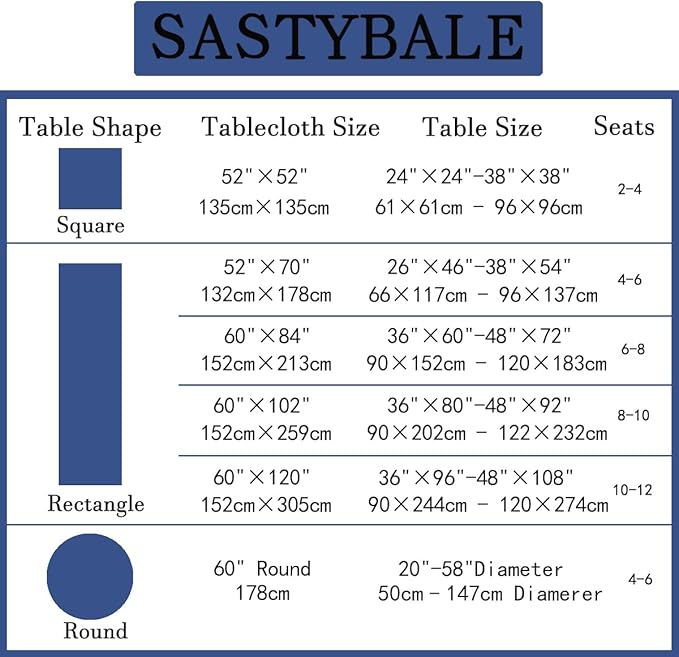 SASTYBALE Jacquard Tablecloth Damask Fabric Table Cloth Water Resistant & Wrinkle Free Spillproof Polyester Table Cover for Kitchen Dining Tabletop (Rectangle/Oblong, 52" x 70" (4-6 Seats), Navy)