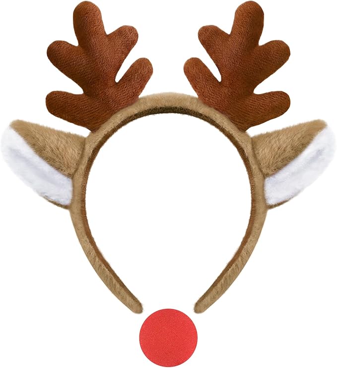 Reindeer Antlers Headband - Cute Deer Antlers for Xmas Party Favors