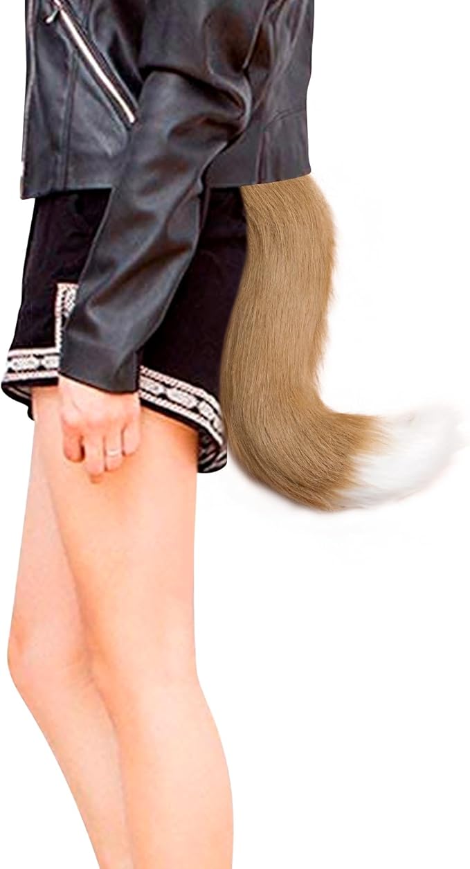Adolala Faux Fur Fox Tail Cat Wolf Set Plush Mask Fluffy Paw Gloves Halloween Christmas Party for Women
