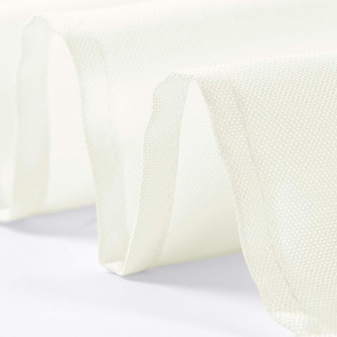 25pcs Polyester Cloth Napkins - 17 x 17 inch Ivory Dinner Washable Napkins with Hemmed Edges for Restaurant/Wedding/Hotel(25,Ivory)
