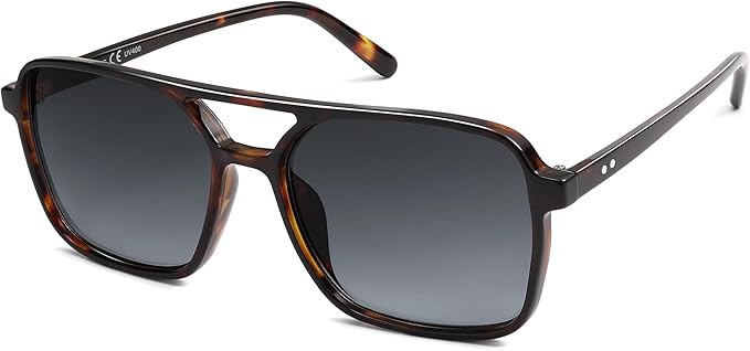 SOJOS Trendy Vintage Aviator Square Sunglasses For Womens Mens Retro 70s UV400 Women Sun Glasses SJ2327