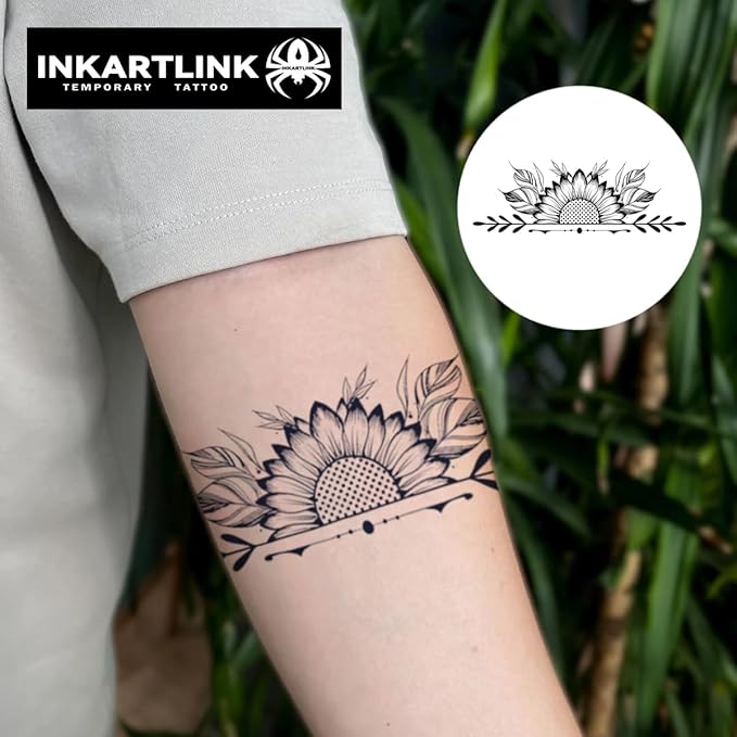 INKARTLINK semi-permanent temporary tattoos, realistic arm tattoos, waterproof and non-reflective, exquisite packaging, unique design (Armband 3)