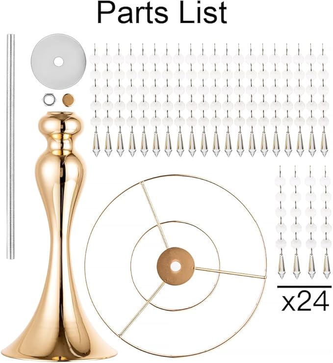 Gold Vases for Centerpieces, 10.2in Crystal Flower Arrangement Stand, Wedding Centerpieces for Tables, Tall Metal Flower Vase Holders for Wedding, Event, Reception, Birthday, Home Decor, 10 Pcs