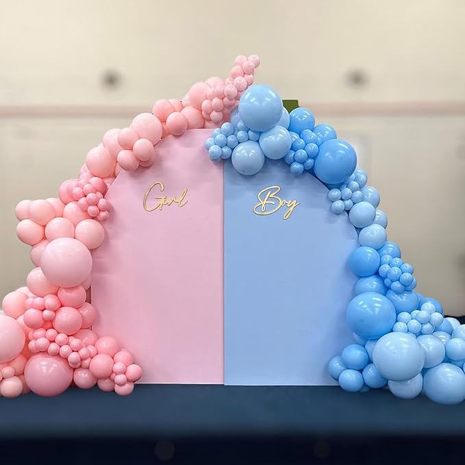 Gender Reveal Balloons, 12 Inch Pink Blue Latex Balloon, Baby Pink and Light Blue Party Helium Balloons for Boys or Girls Baby Shower Gender Reveal Party Decorations Birthday Wedding Supplies
