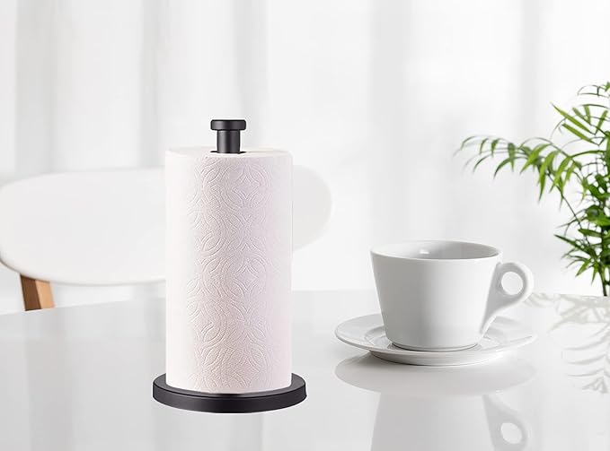 Paper Towel Holder, Black, Stainless Steel, Countertop, Kitchen, Bathroom