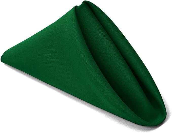 TableLinensforLess 17x17 Inch Polyester Cloth Napkins, Set of 6 (Hunter Green)