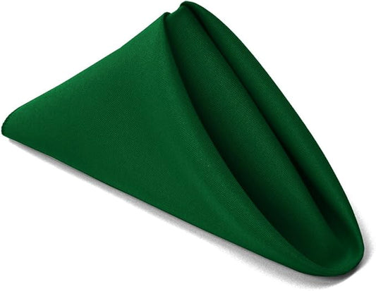 TableLinensforLess 17x17 Inch Polyester Cloth Napkins, Set of 6 (Hunter Green)