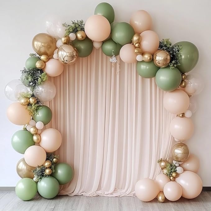 Sage Green Balloons, 125 PCS Assorted Sizes 18 inch, 12 inch, 10 inch, 5 inch - Great for Wedding Decorations, Family Gathering Parties, Balloon Garlands and Balloon Arch