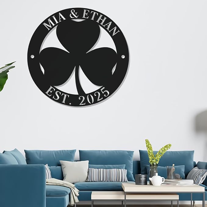 Custom St. Patrick’s Day Metal Shamrock Sign – Personalized Irish Lucky Wreath for Front Door, LED Wall Art, Festive Home & Party Decoration Gifts for Family Lover Patrick’s Day