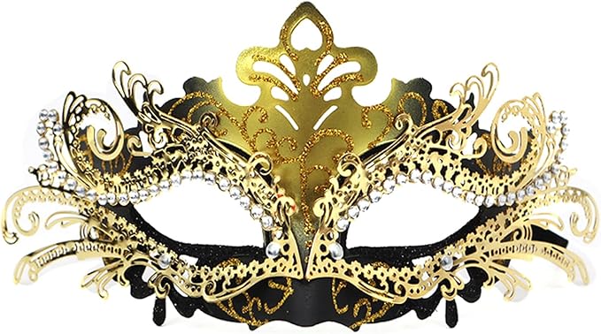 Couple Masquerade Mask Set - Venetian Style Masks for Halloween, Costume Parties and Carnival