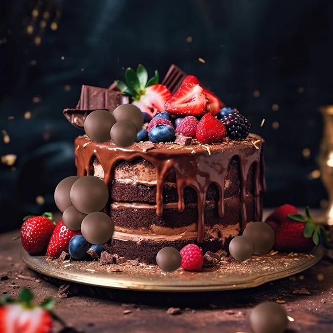 ASTARON 20 Pcs Ball Cake Topper Decorations Mini Balloons Cake Topper Sticks Brown Balls Cake Picks Cake Topper Balls Cake Decorations for Wedding Birthday Cake Decorations