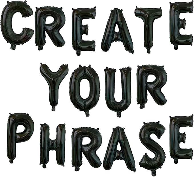 Custom Black Letter/Number Balloon Banner 16" Party - create your balloon banner - foil balloon - letter balloons - party decor