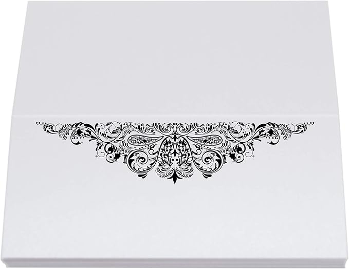 Paisley Place Cards, Black (Choose Color), Set of 60, Pre-cut and Scored - Wedding, Party, Dinner, and Special Events - Made in the USA