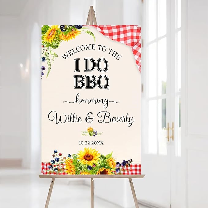 Personalized I Do BBQ Welcome Sign, Welcome Sign For BBQ Rehearsal Dinner, BBQ Engagement Party Sign, Couples Shower BBQ Sign, BBQ Yard Sign, BBQ Signs For Outside, I Do BBQ Decorations