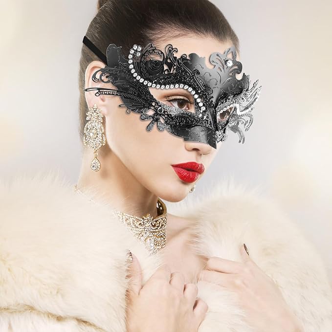 Coddsmz Couple Masquerade Mask Set - Venetian & Mardi Gras Mask for Women & Men