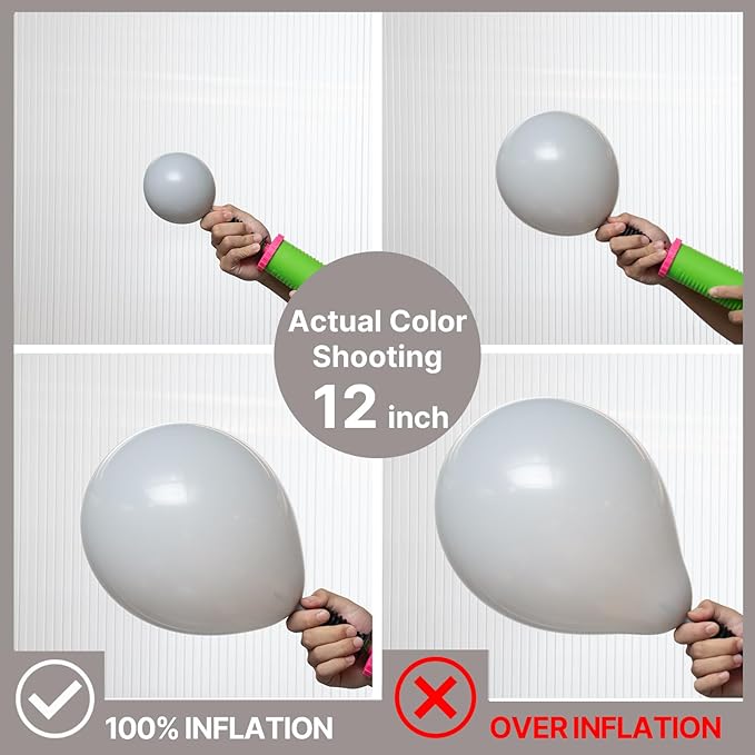 PartyWoo Gray Balloons 100 pcs Different Sizes of 18 12 10 5 Inch Matte Grey Latex Balloon Arch Kit Garland for Baby Shower Gender Reveal Graduation Elephant Birthday Party Decorations Gray-Y71