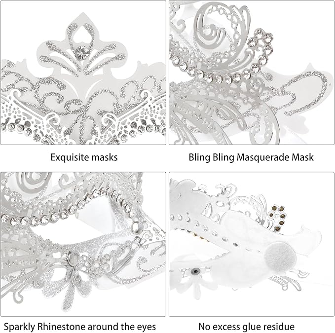 Coddsmz Couple Masquerade Mask Set - Venetian & Mardi Gras Mask for Women & Men