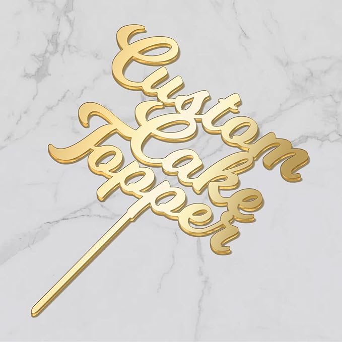 Personalized Cake Topper Custom Your Text Acrylic Cake Decoration for Birthdays Weddings, Baptisms, or any Occasion (Milkshake)
