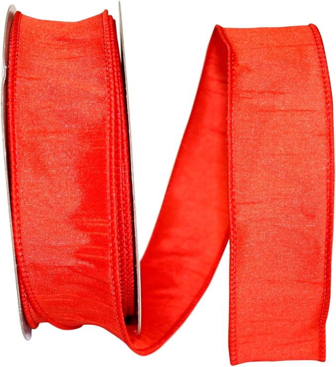 Reliant Ribbon 92975W-058-09H Dupioni Supreme Wired Edge Ribbon, 1-1/2 Inch X 20 Yards, Orange
