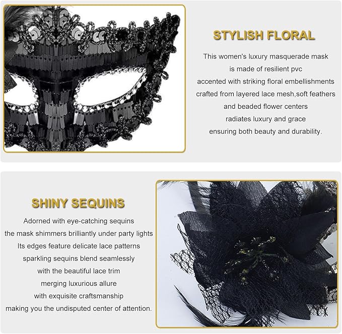 Couple Masquerade Masks for Women Men Venetian Masks for Halloween Carnival Costume Party Prom Ball