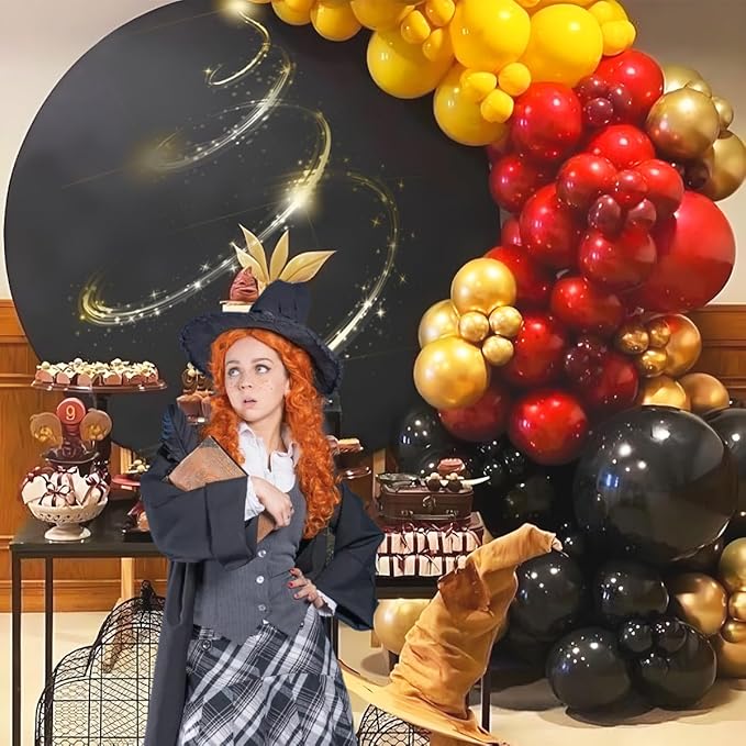 Red Black Yellow Balloon Arch Kit, 166Pcs Latex Balloon Different Sizes 18 12 10 5 inch for Boy Birthday Baby Shower Wedding Race Car Theme Party Decorations