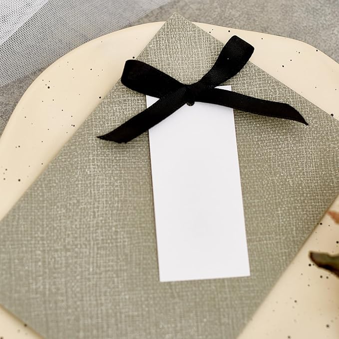 60pcs Name Cards for Table Setting, 1.77x 3.74inces Place Cards, Wedding Place Cards.Wedding Name Tags.Present Tags with String Attached.and Reserved Signs for Wedding Seating (Black)